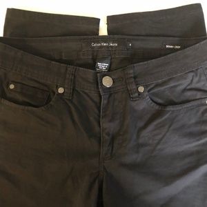 CALVIN KLEIN Womens Skinny Crop Jeans Size 6 Black